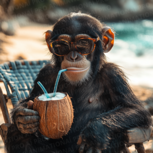 Macaco na praia