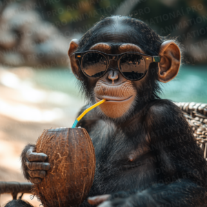 Macaco na praia